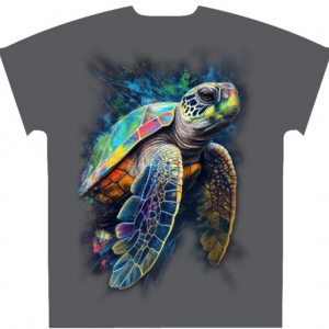 KOYU GRİ PANÇO KAPLUMBAĞA DESENLİ