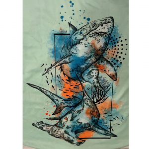 YEŞİL PANÇO KÖPEKBALIĞI DESENLİ